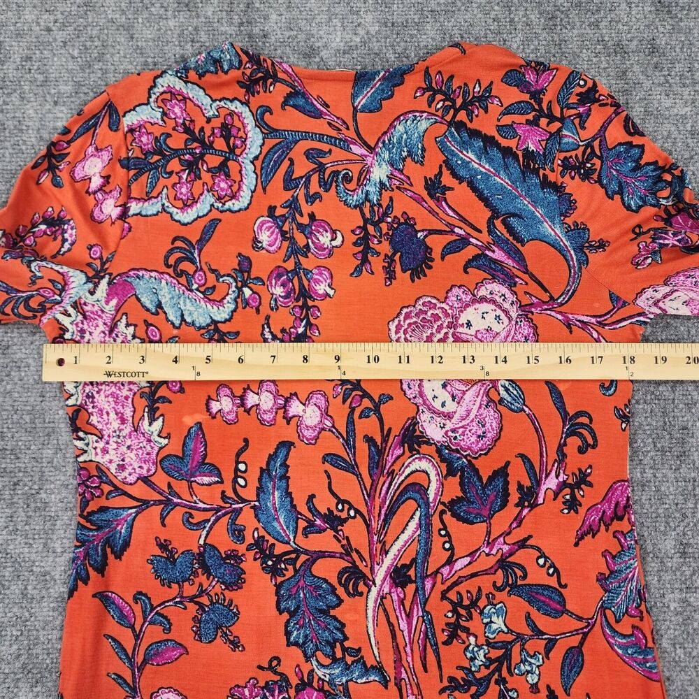 Soft Surroundings Top Womens XS Floral Sequin Embroidered 3/4 Sleeve Boho Tunic - Picture 4 of 16
